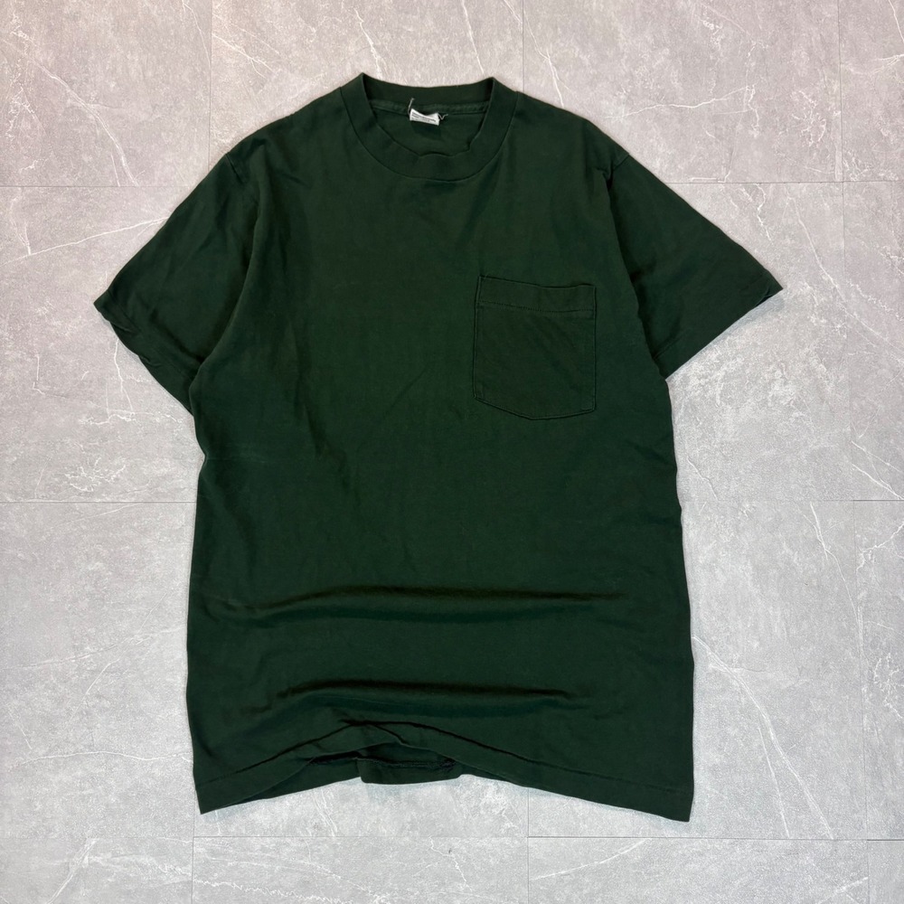 Vintage BVD Pocket T-Shirt Mens Large Forest Green Single Stitch Cotton Tee